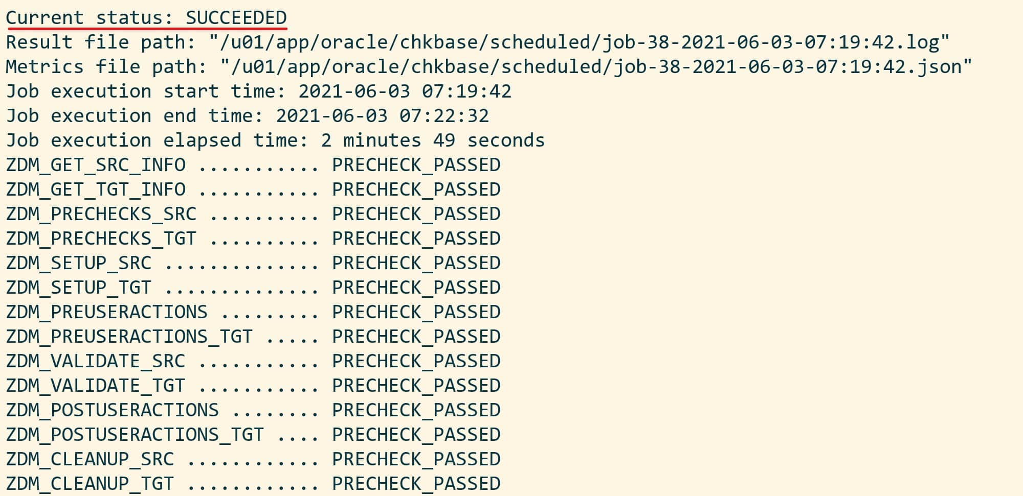 When status of an evaluation is SUCCEEDED