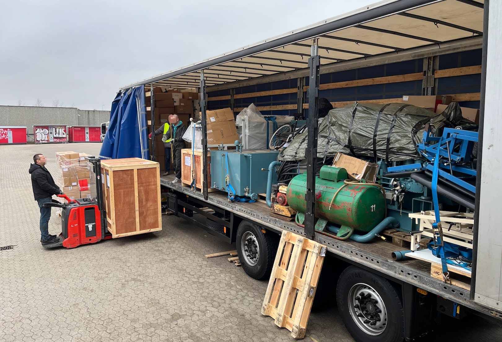 Loading a truck at Bevar Ukraine with humanitarian aid