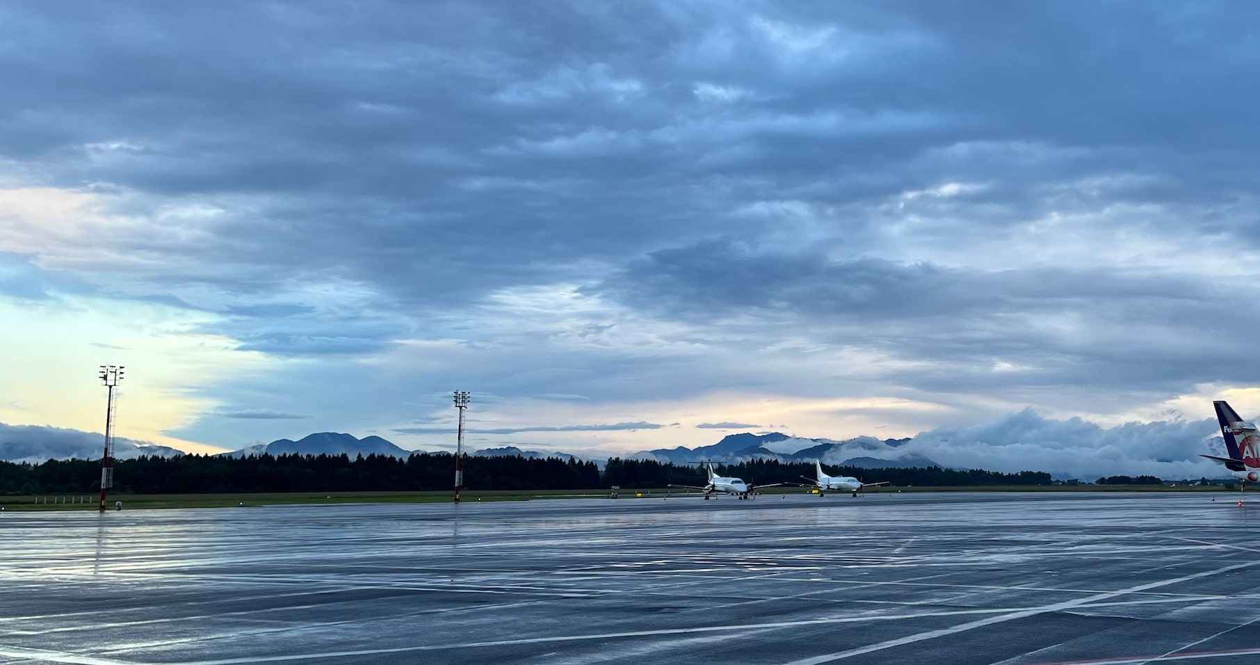 Low hanging clouds at the airport