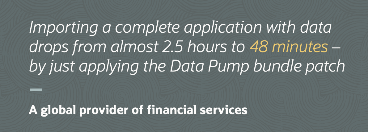 Applying the bundle patch reduced the time for an import to drop from 2,5 hours to 48 minutes