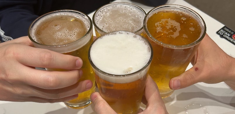 Celebratory beers at the end of the conference