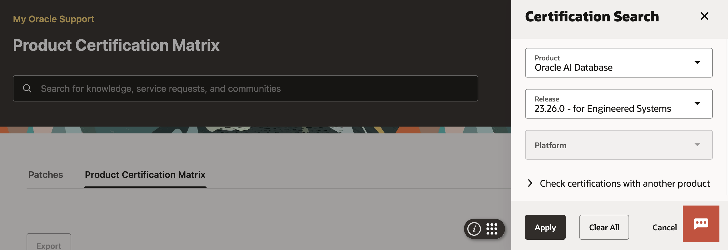 Use Certifications tab in My Oracle Support to find up-to-date platform certifications